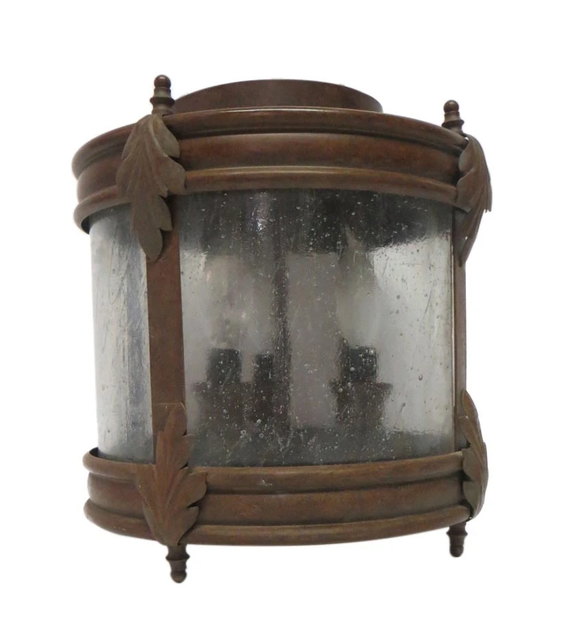 Vintage Traditional Copper Finish Steel Flush Mount Light 3 Vintage Traditional Copper Finish Steel Flush Mount Light