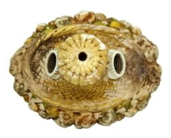 Vintage Traditional Floral Basket 2 Bulb Semi Flush Mount