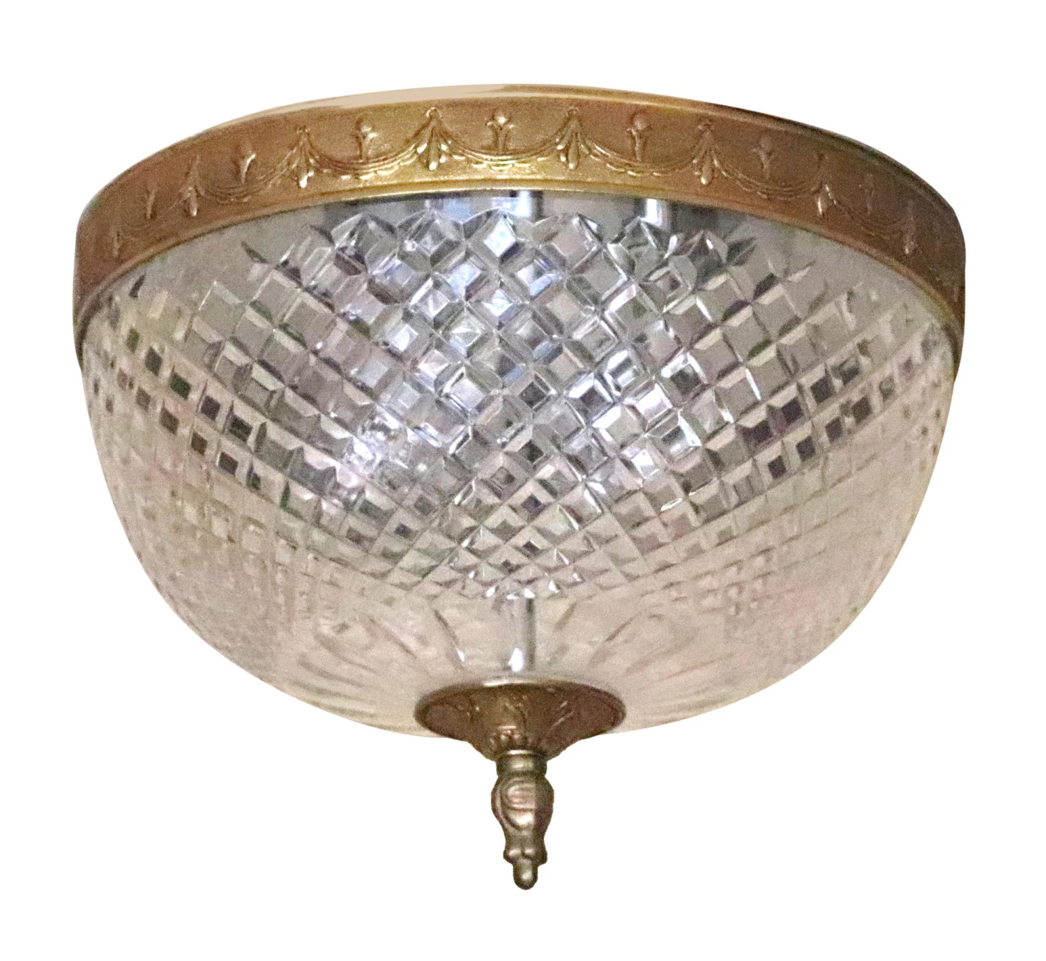 Waldorf Astoria 10 In. Crystal Brass Flush Mount Light 3 Waldorf Astoria 10 In. Crystal Brass Flush Mount Light
