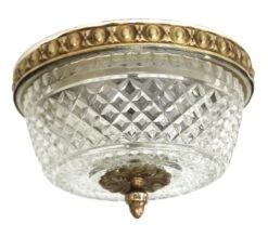 Waldorf Astoria Crystal & Brass Flush Mount Fixture