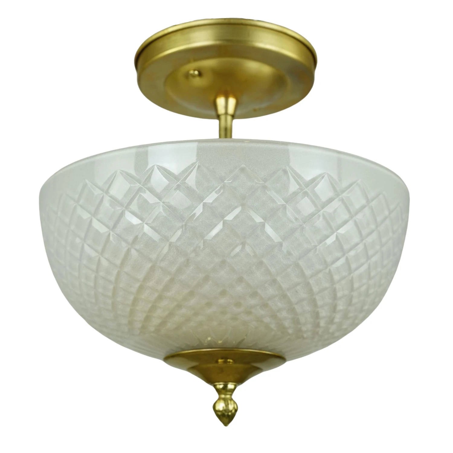 Waldorf Astoria Cut Frosted Crystal Brass Semi Flush Mount 3 Waldorf Astoria Cut Frosted Crystal Brass Semi Flush Mount