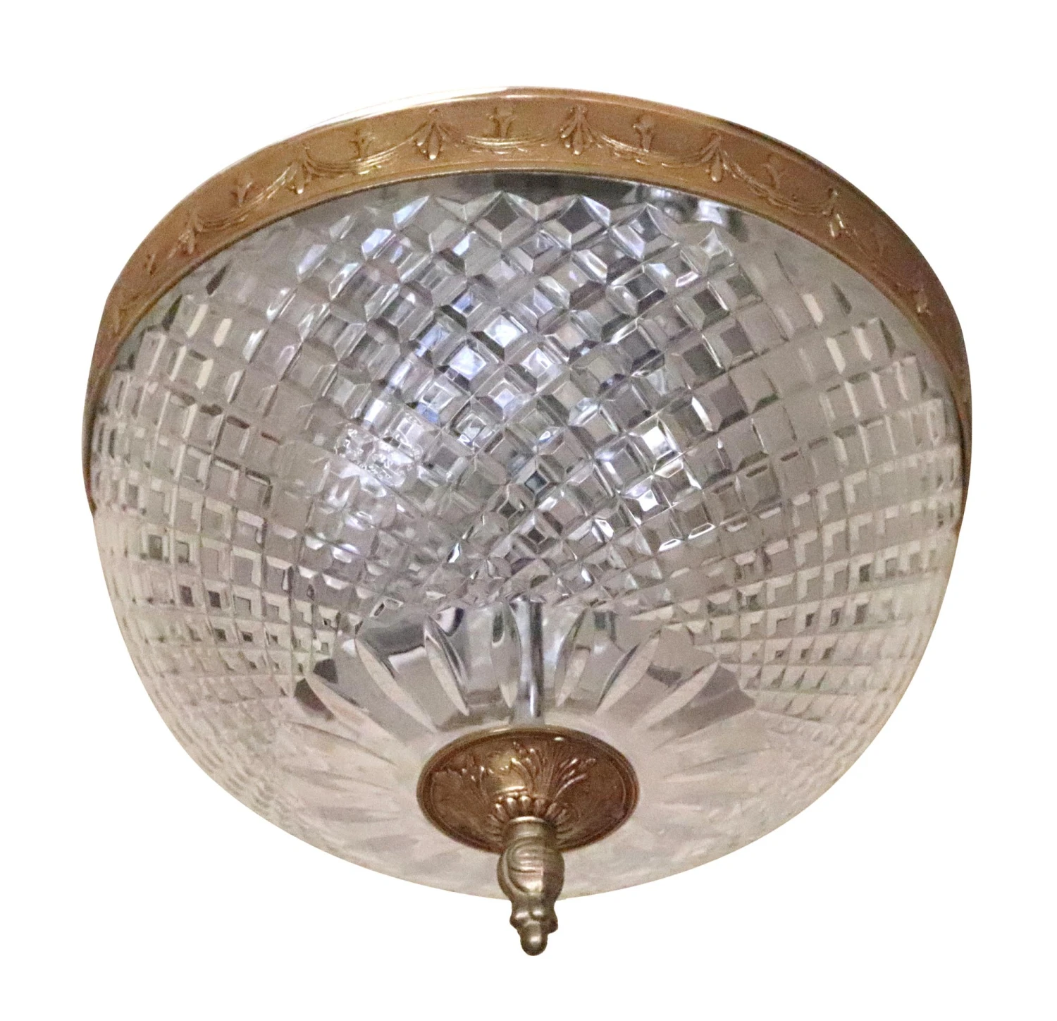 Waldorf Astoria 10 In. Crystal Brass Flush Mount Light 4 Waldorf Astoria 10 In. Crystal Brass Flush Mount Light - Image 2