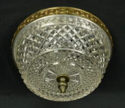 Waldorf Astoria 9.25 In. Clear Glass Brass Flush Mount Light 10 Waldorf Astoria 9.25 In. Clear Glass Brass Flush Mount Light -OGT Sale Store flush semi flush mounts wan286494