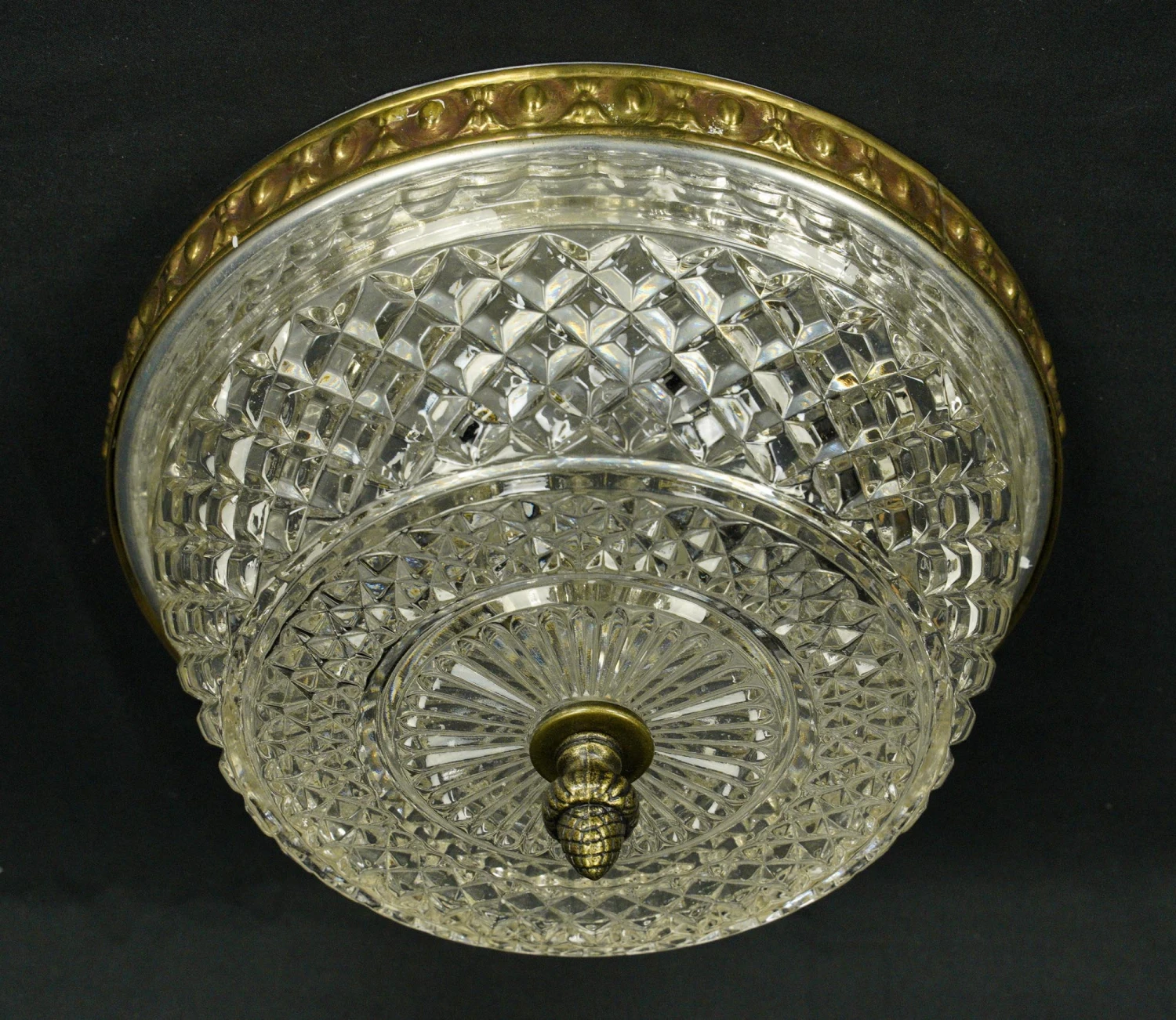 Waldorf Astoria 9.25 In. Clear Glass Brass Flush Mount Light 4 Waldorf Astoria 9.25 In. Clear Glass Brass Flush Mount Light - Image 2