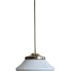1960s Mushroom Schoolhouse 12 In. Globe Brass Pendant Light