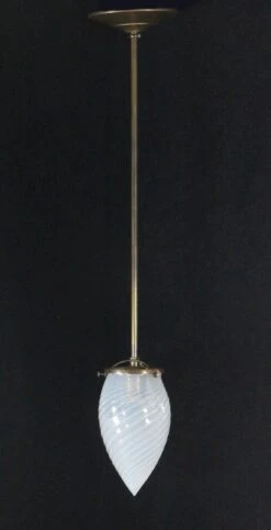 American Hand Blown Cone Shaped Glass Pendant Light