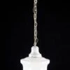 Antique Schoolhouse 10 In. Milk Glass & White Chain Pendant Light 1 Antique Schoolhouse 10 In. Milk Glass & White Chain Pendant Light -OGT Sale Store globes antique schoolhouse 10 in milk glass white chain pendant light q281932