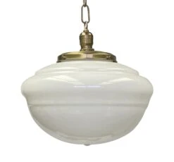 Antique Schoolhouse 14 In. Pendant Light With Original Fitter