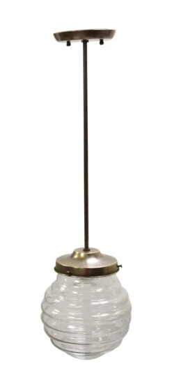 Clear Hand Blown Murano Beehive Glass Pendant Light