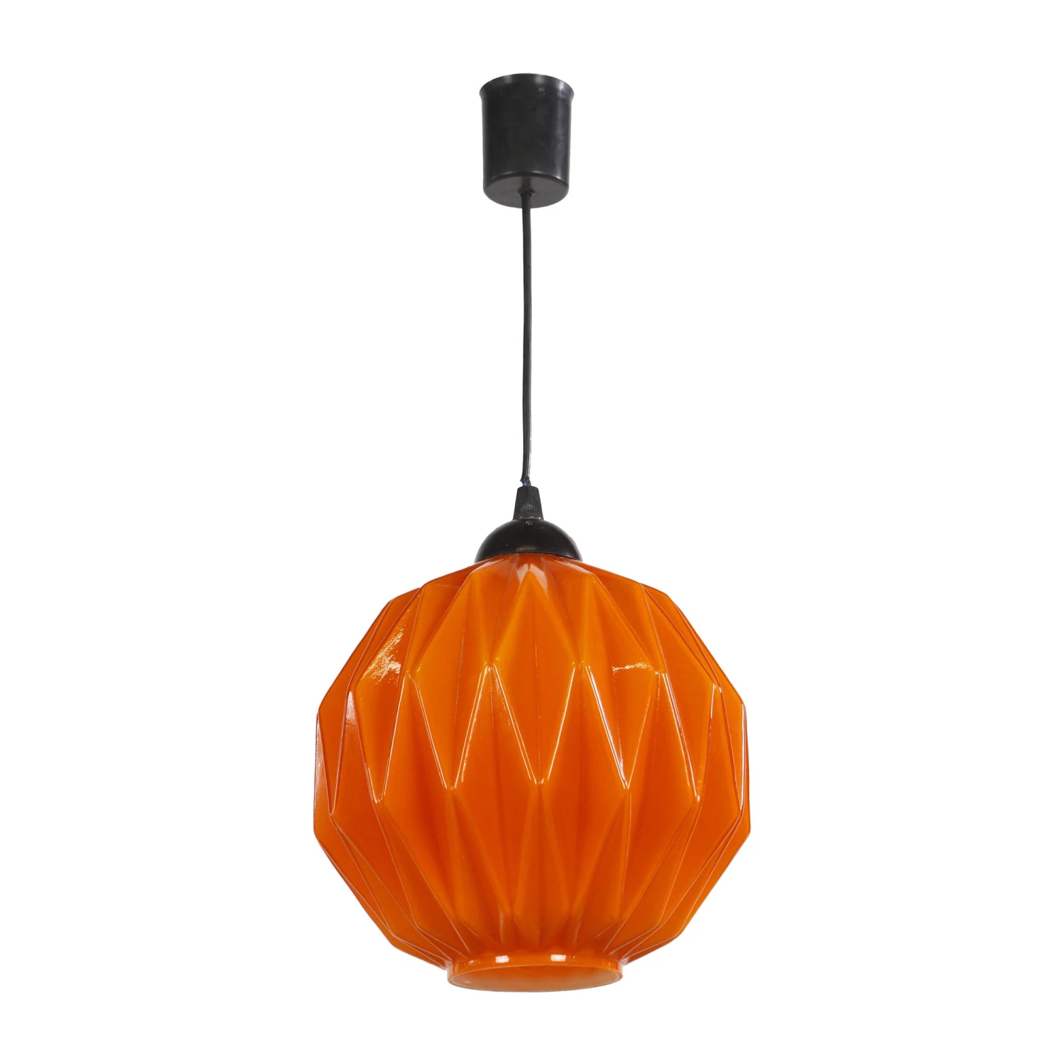 European Mid Century Modern Orange Geometric Glass Pendant Light 3 European Mid Century Modern Orange Geometric Glass Pendant Light