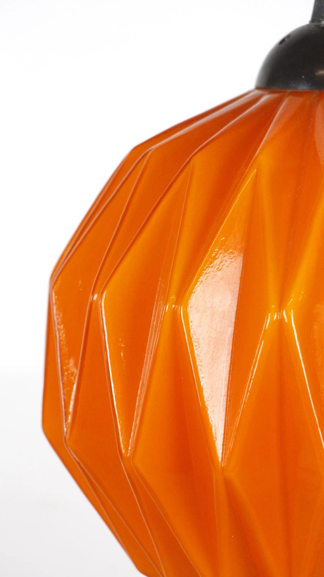 European Mid Century Modern Orange Geometric Glass Pendant Light 5 European Mid Century Modern Orange Geometric Glass Pendant Light - Image 3