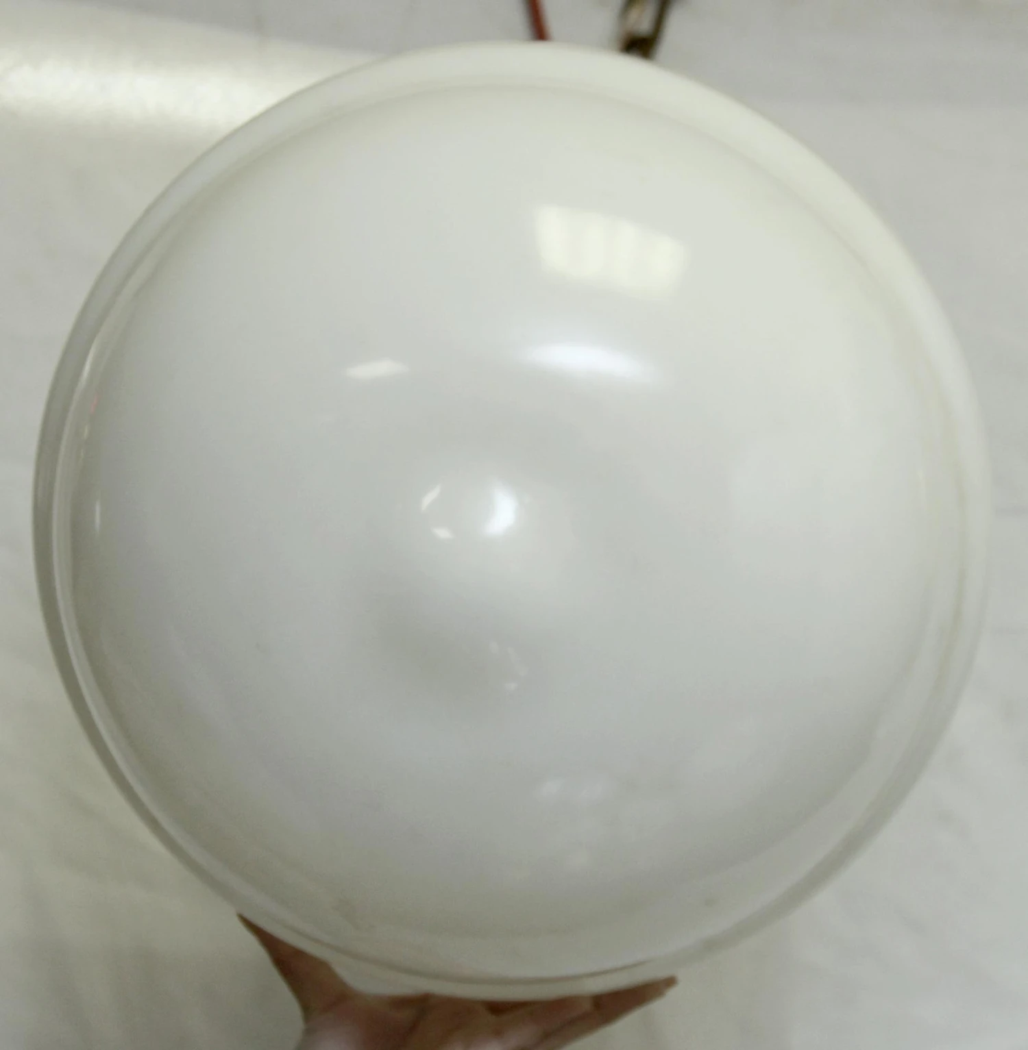 Vintage 14 In. White Milk Glass Globe Pendant Light 5 Vintage 14 In. White Milk Glass Globe Pendant Light - Image 3