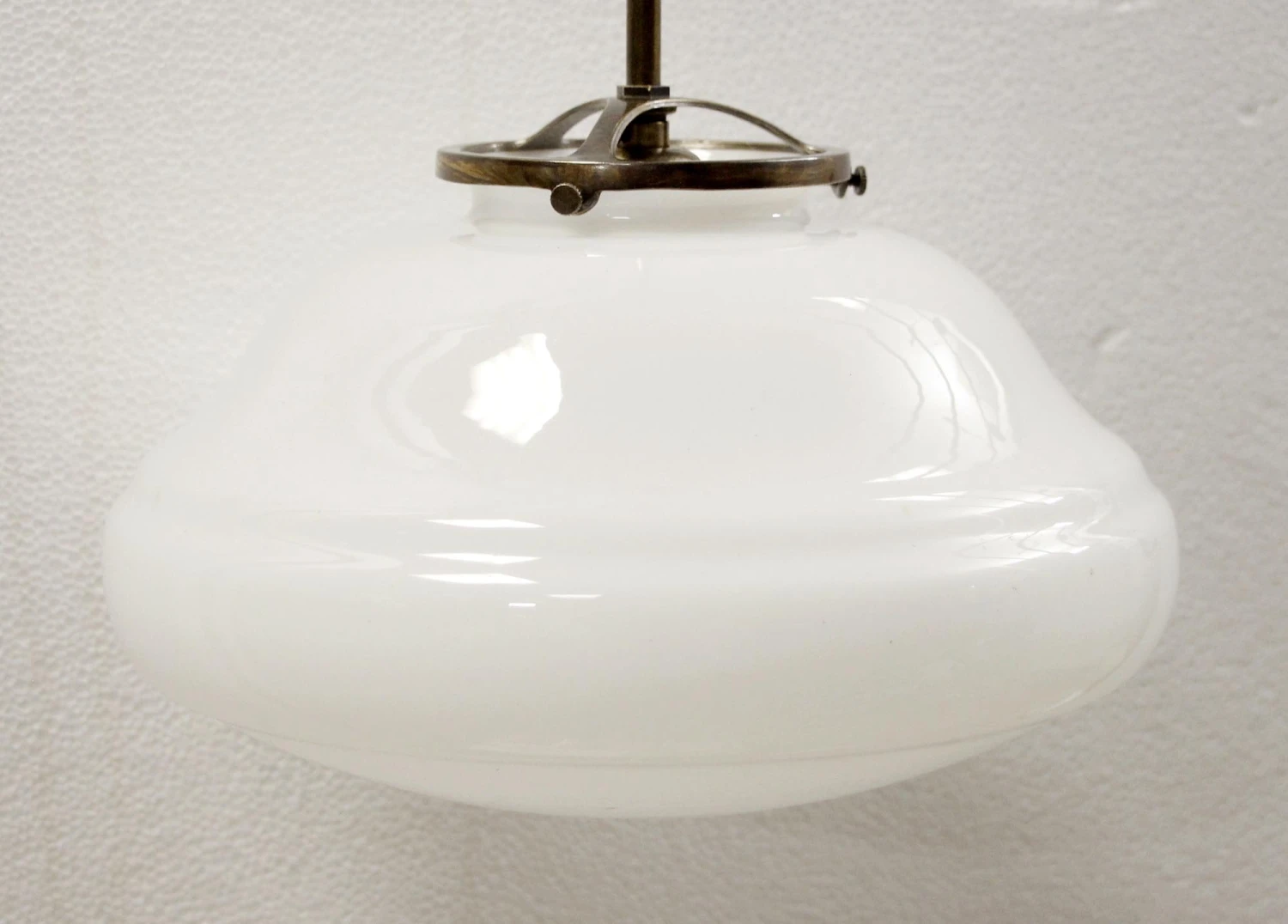 Antique 11.5 In. Schoolhouse Globe With Brass Pole Pendant Light 5 Antique 11.5 In. Schoolhouse Globe With Brass Pole Pendant Light - Image 3