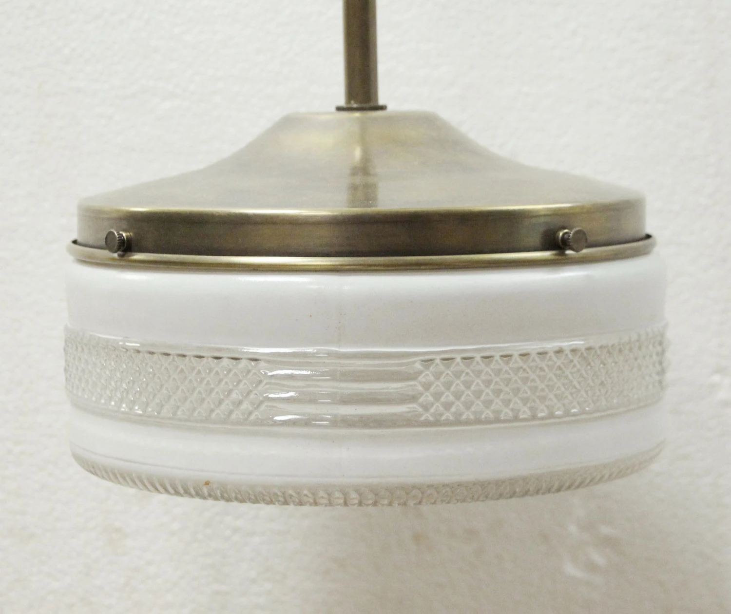 Mid Century 8.5 In. Glass Globe Brass Pole Pendant Light 5 Mid Century 8.5 In. Glass Globe Brass Pole Pendant Light - Image 3