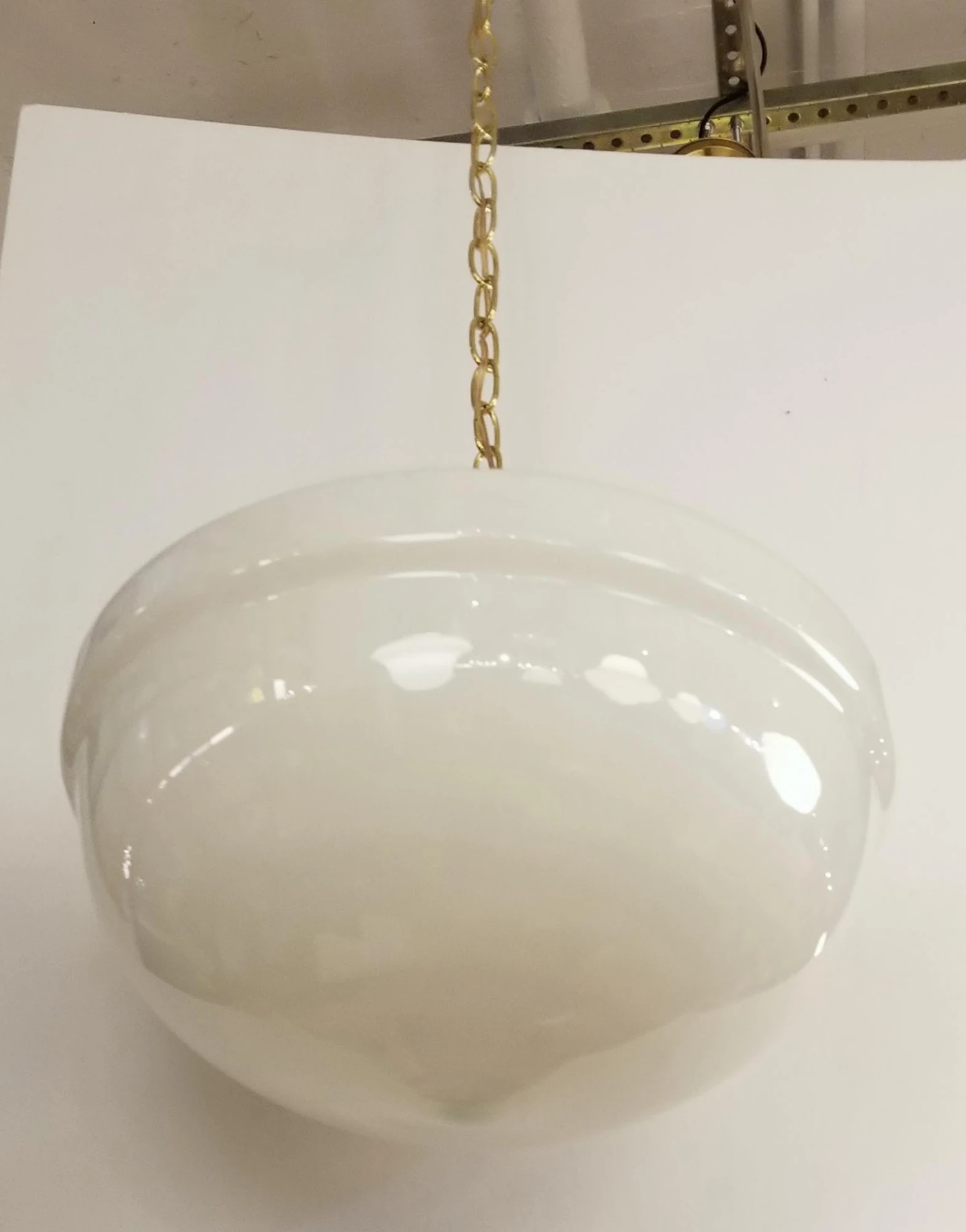 Large White Opal Glass 16 In. Schoolhouse Pendant Light 5 Large White Opal Glass 16 In. Schoolhouse Pendant Light - Image 3