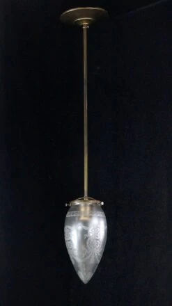 1809 Etched & Frosted Cone Shaped Glass Pendant Light 12 1809 Etched & Frosted Cone Shaped Glass Pendant Light -OGT Sale Store globes for sale q271861