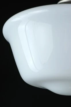 1940s Opaline Glass Schoolhouse Brushed Steel Pendant Light 12 1940s Opaline Glass Schoolhouse Brushed Steel Pendant Light -OGT Sale Store globes for sale q275258