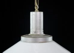 Vintage Mid Century Modern Milk Glass Saucer Pendant Light 12 Vintage Mid Century Modern Milk Glass Saucer Pendant Light -OGT Sale Store globes for sale q282747