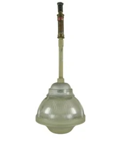 Industrial Factory Holophane Glass Globe Pendant Light