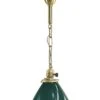 Industrial Green Frosted Glass Globe Brass Pendant Light
