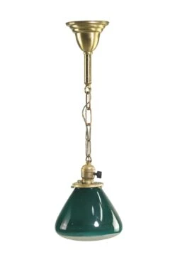 Industrial Green Frosted Glass Globe Brass Pendant Light