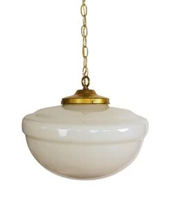 Large White Opal Glass 16 In. Schoolhouse Pendant Light