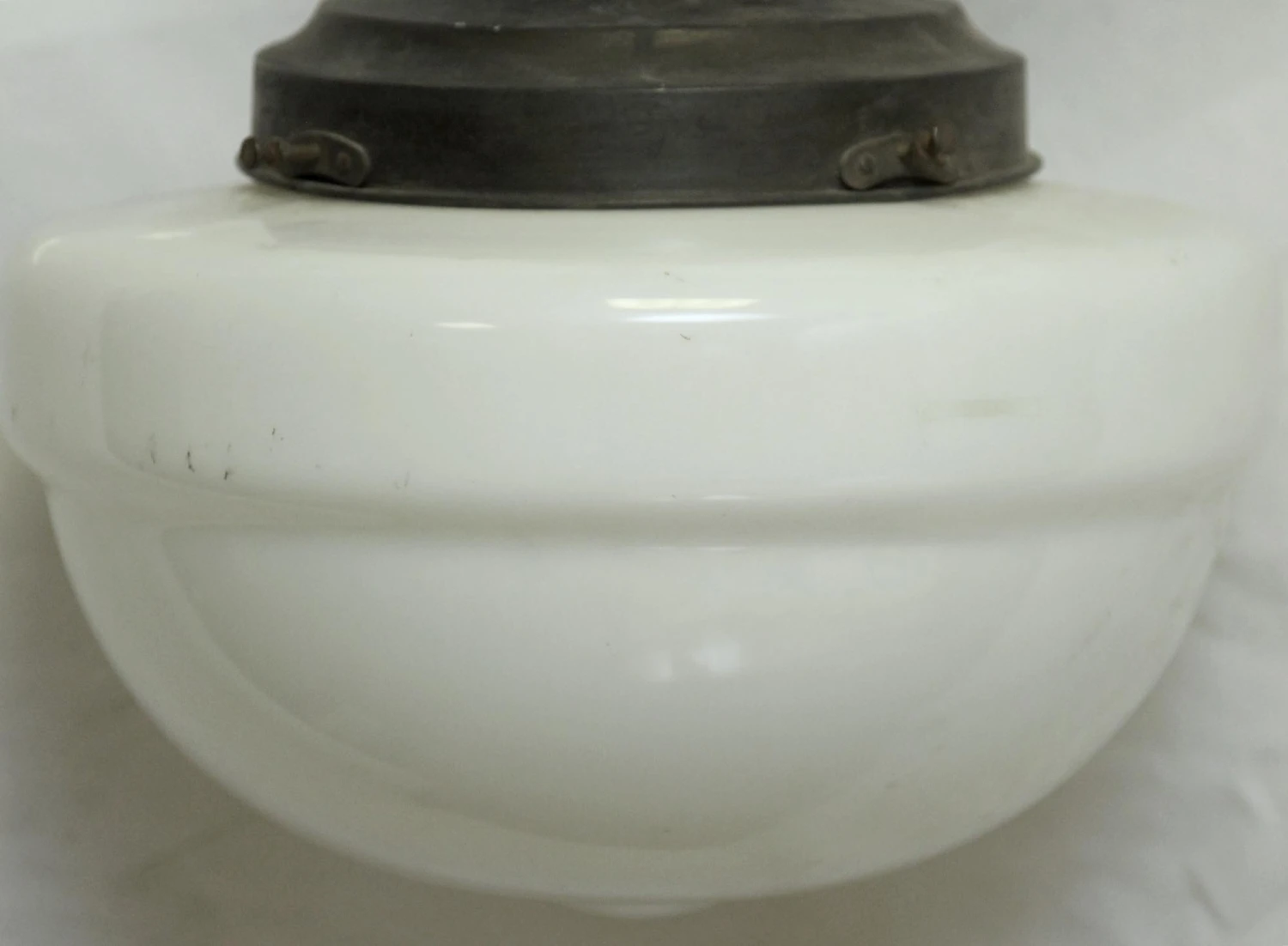 Vintage 14 In. White Milk Glass Globe Pendant Light 4 Vintage 14 In. White Milk Glass Globe Pendant Light - Image 2