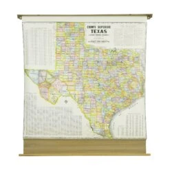 1850-1960 Cram’s Superior Latest Federal Census Texas Map
