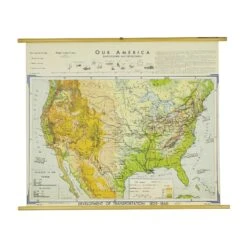 1957 Our America Background And Development Canvas Roll Up Map