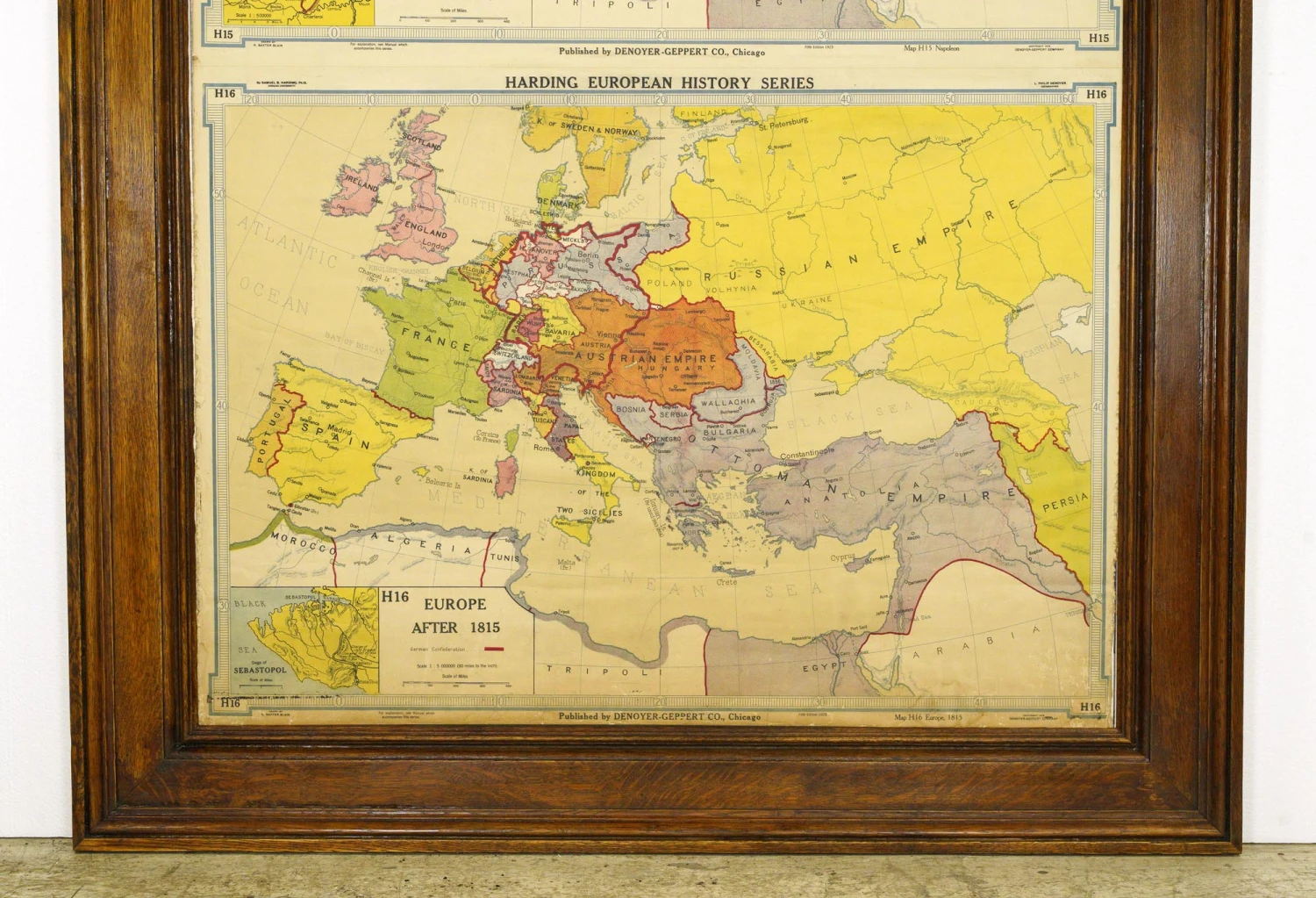 Oak Framed Historical Map Of Europe From 1810-1815 4 Oak Framed Historical Map Of Europe From 1810-1815 - Image 2