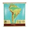 Vintage Cram’s Physical Political South America Roll Up School Map