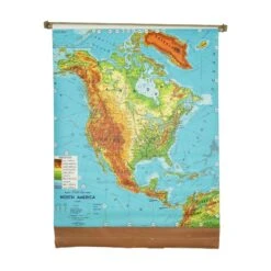 Weber Costello Physical Contour Relief Series North America Map