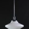 Mid Century 18 In. School House Conical Nickel Pole Pendant Light -OGT Sale Store globes mid century 18 in school house conical nickel pole pendant light q275319