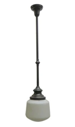 Milk Glass Pendant Globe Light Fixture