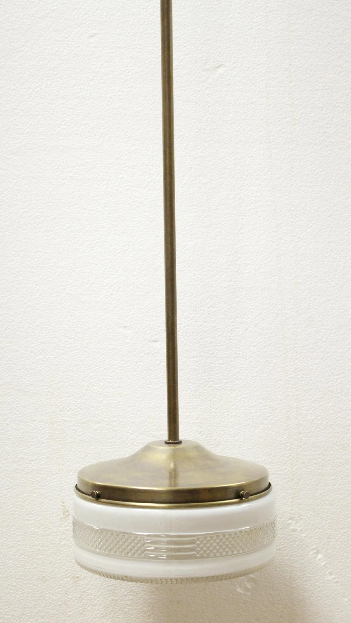 Mid Century 8.5 In. Glass Globe Brass Pole Pendant Light 4 Mid Century 8.5 In. Glass Globe Brass Pole Pendant Light - Image 2