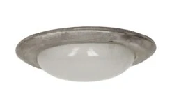 1970s Industrial Recessed Light Cover With Milk Glass Lens