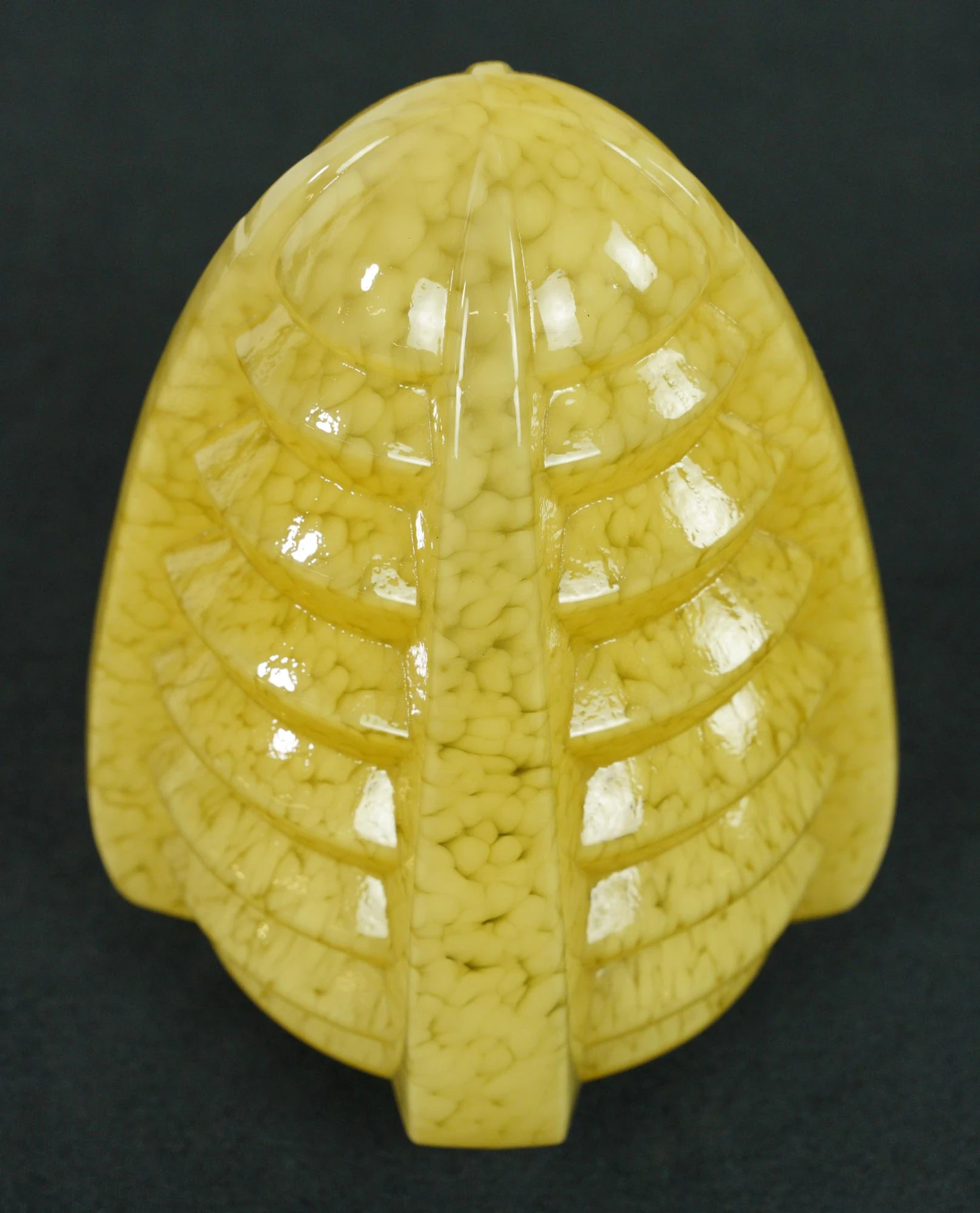 Vintage European Art Deco 9.75 In. Yellow Glass Globe 4 Vintage European Art Deco 9.75 In. Yellow Glass Globe - Image 2