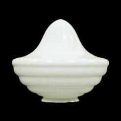 Vintage European Art Deco 9 In. White Opaline Glass Globe