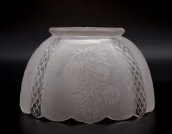 Vintage Frosted Floral Glass Gas Lamp Replacement Shade