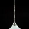Vintage Schoolhouse Milk Glass Globe Aluminum Chain Pendant Light