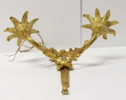 Antique Gilded French Brass 2 Arm Wall Sconce 15 Antique Gilded French Brass 2 Arm Wall Sconce -OGT Sale Store h138360 06