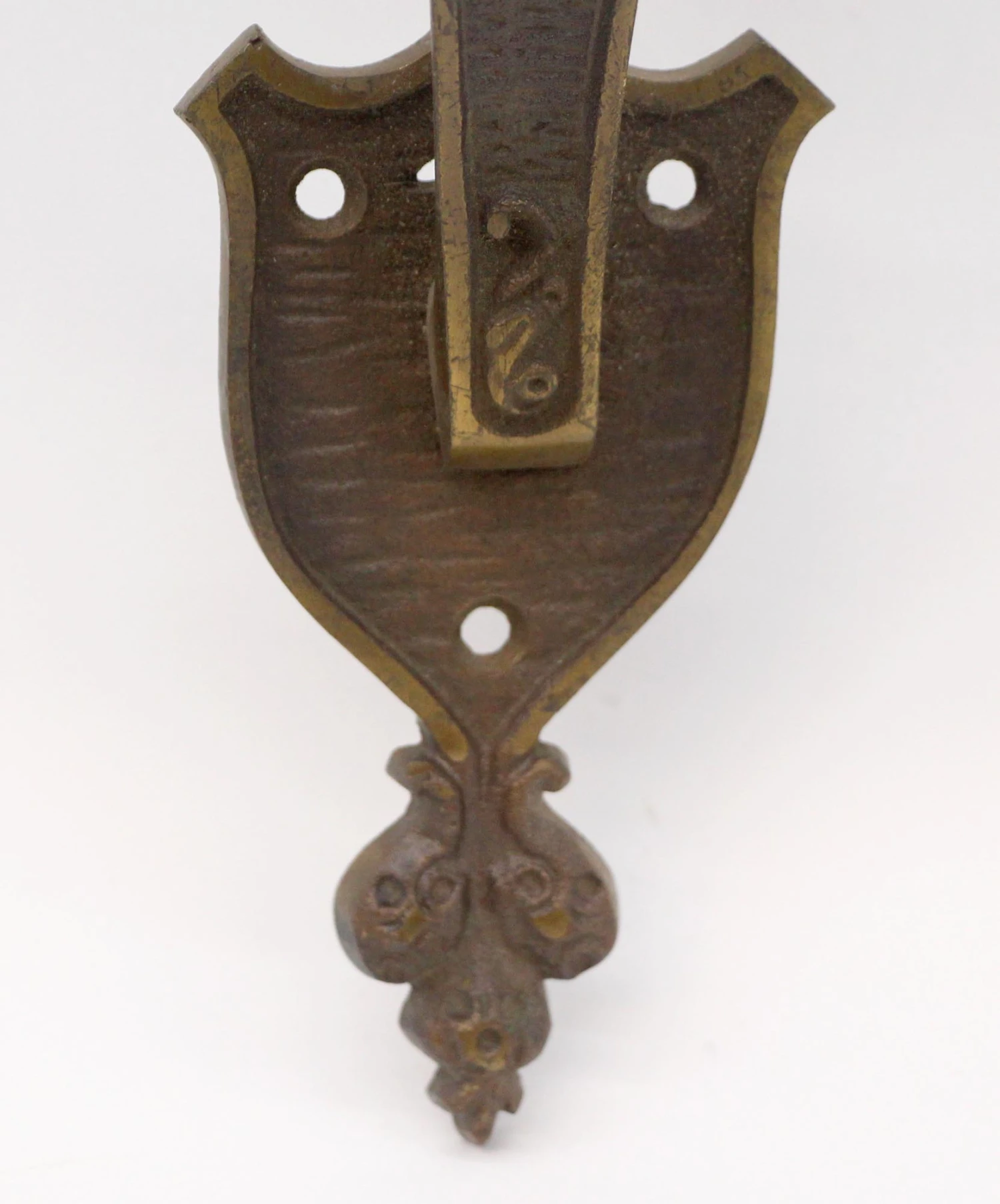 Antique Arts & Crafts 19.5 In. Bronze Entry Door Pull 7 Antique Arts & Crafts 19.5 In. Bronze Entry Door Pull - Image 5