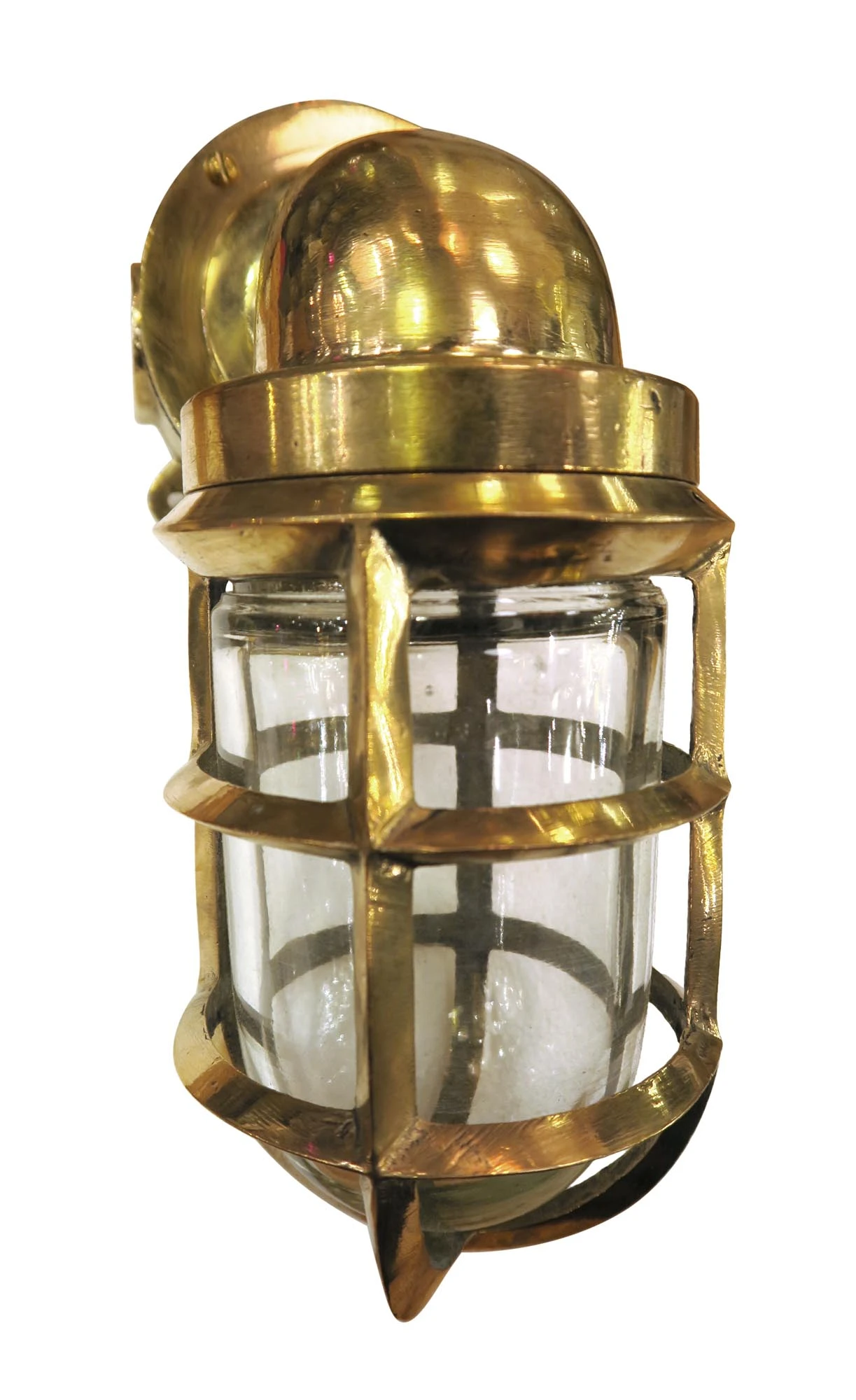 Polished Brass Cage Nautical Ship Wall Mount Sconce 7 Polished Brass Cage Nautical Ship Wall Mount Sconce - Image 5