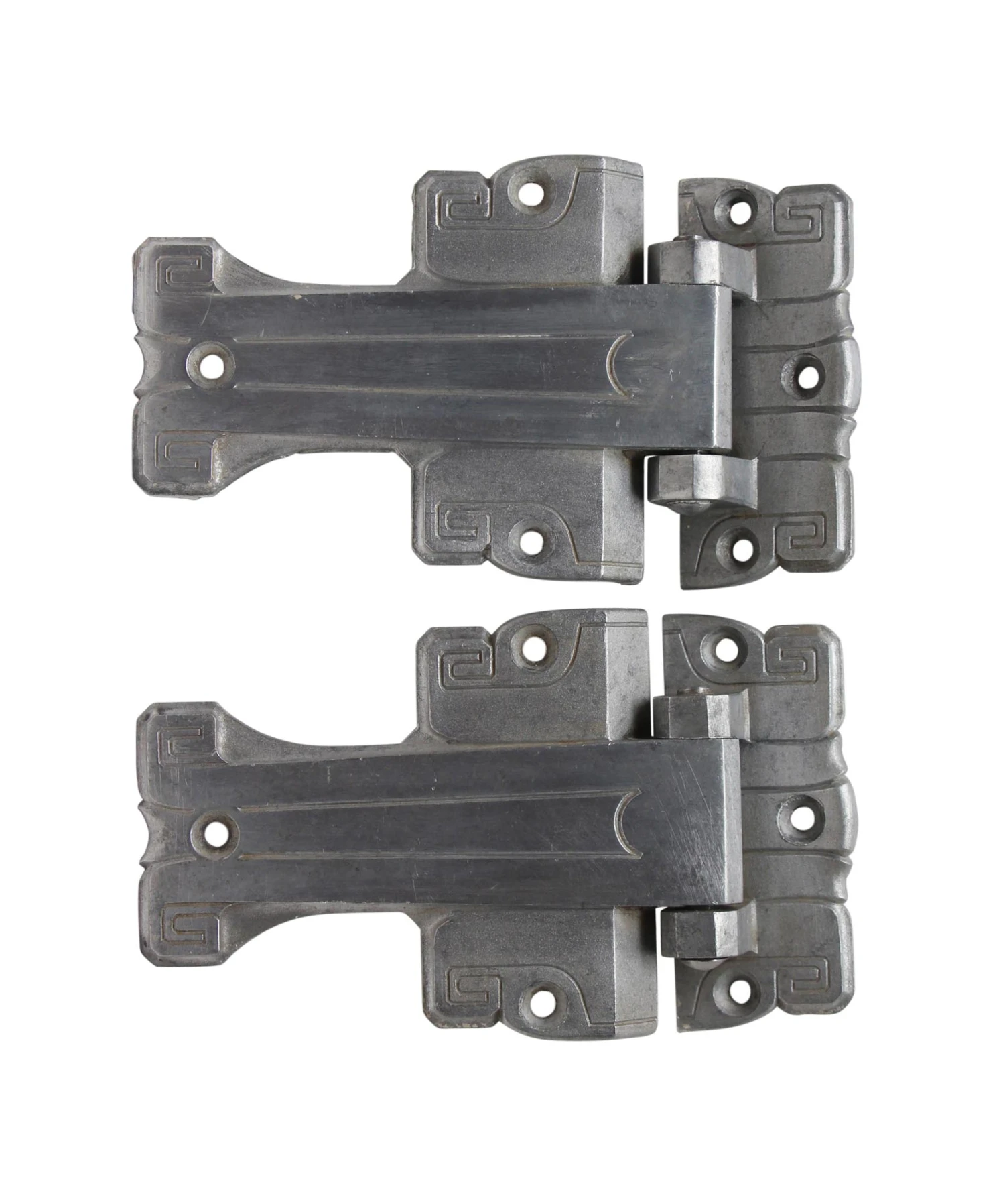 Aluminum Pair Of 5.5 In. Art Deco Ice Box Hinges 3 Aluminum Pair Of 5.5 In. Art Deco Ice Box Hinges