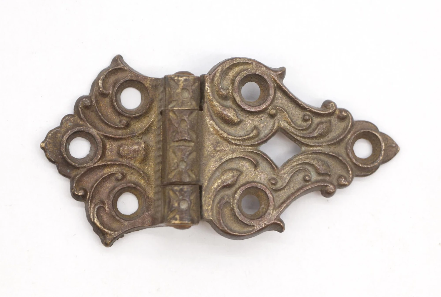 Antique 3.75 In. Victorian Bronze Offset Ice Box Hinge 3 Antique 3.75 In. Victorian Bronze Offset Ice Box Hinge