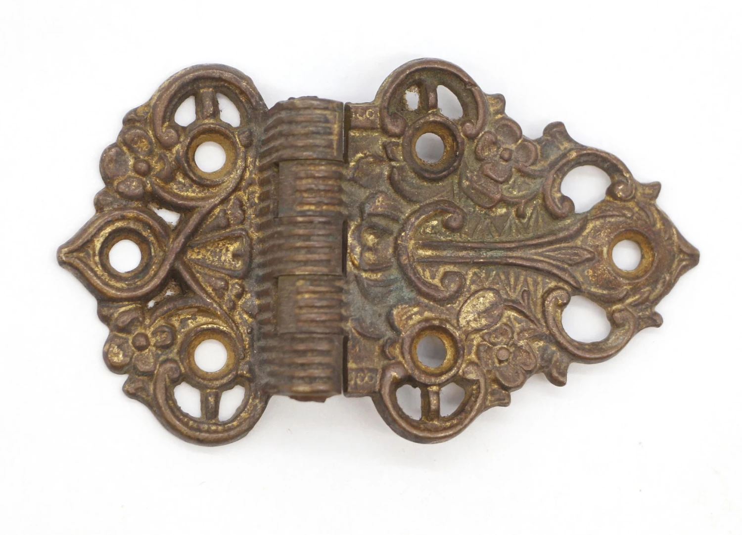 Antique 3.875 In. Victorian Bronze Offset Ice Box Hinge 3 Antique 3.875 In. Victorian Bronze Offset Ice Box Hinge