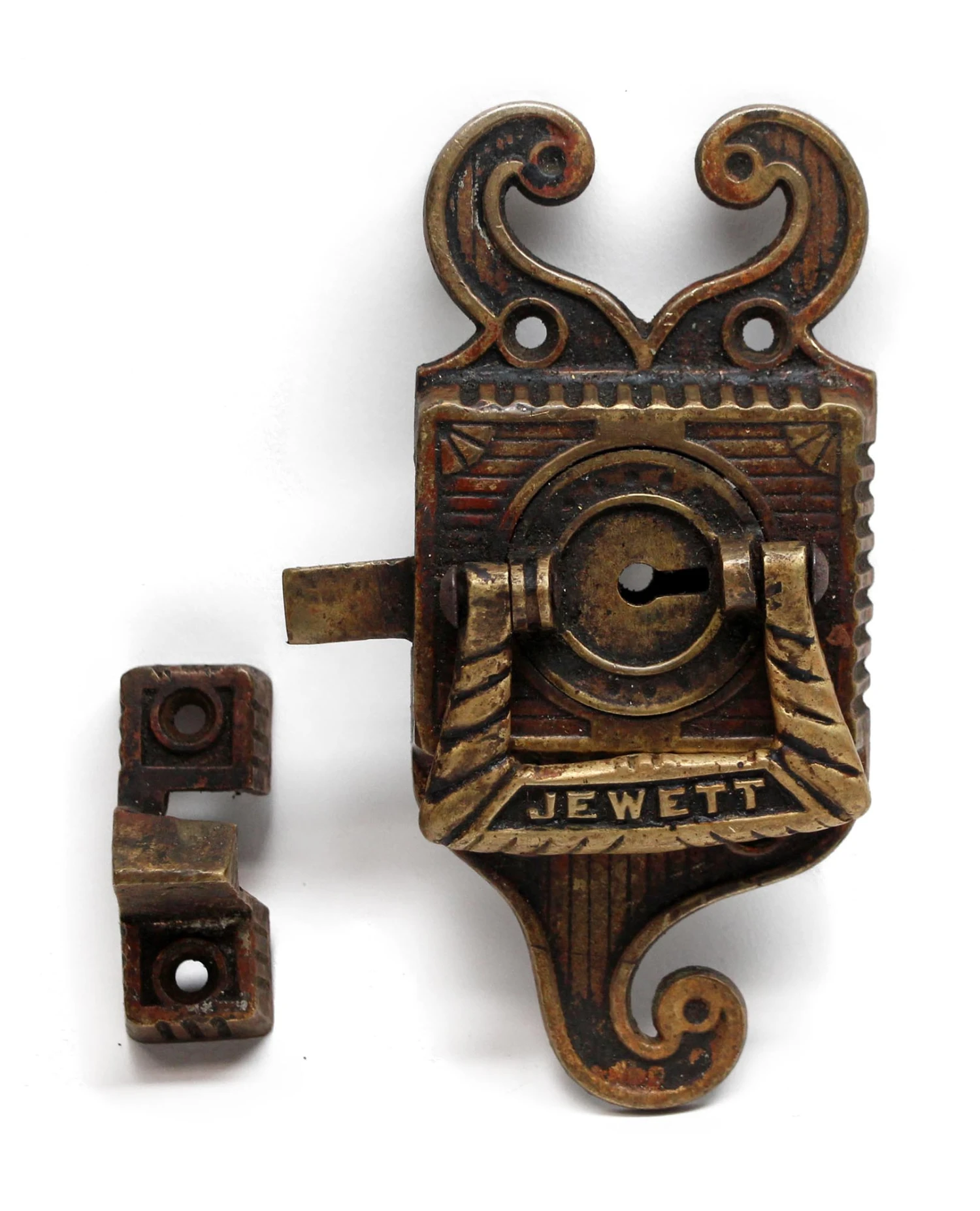 Antique Jewett Bronze Ice Box Latch 3 Antique Jewett Bronze Ice Box Latch