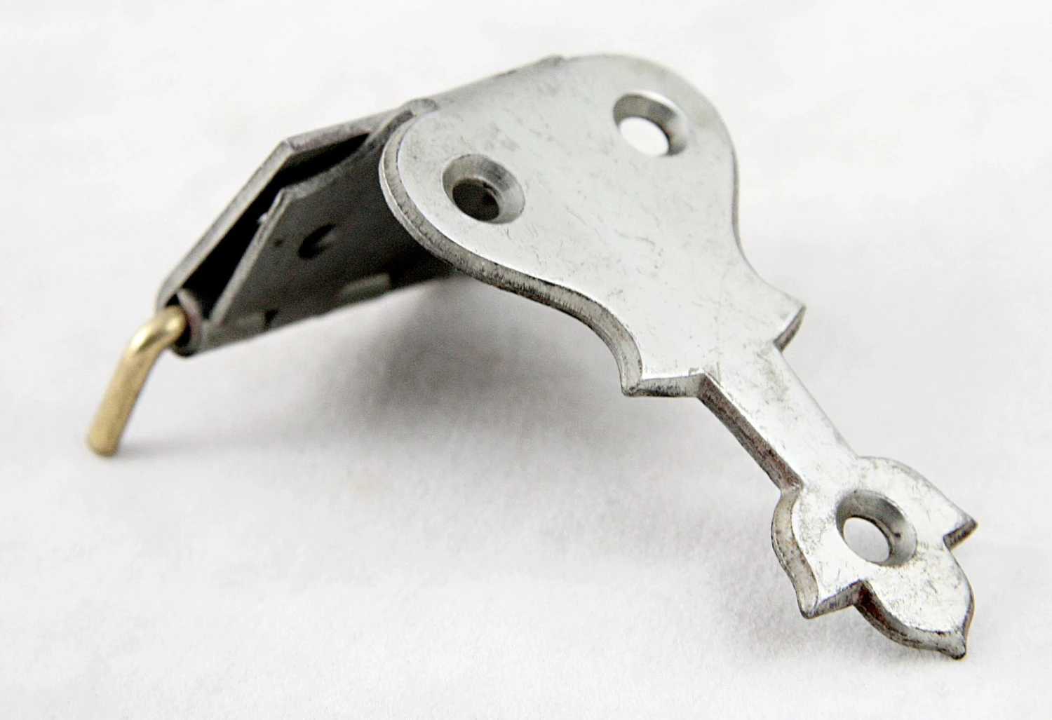 Vintage Nickel Over Brass Ice Box Hinge 5 Vintage Nickel Over Brass Ice Box Hinge - Image 3