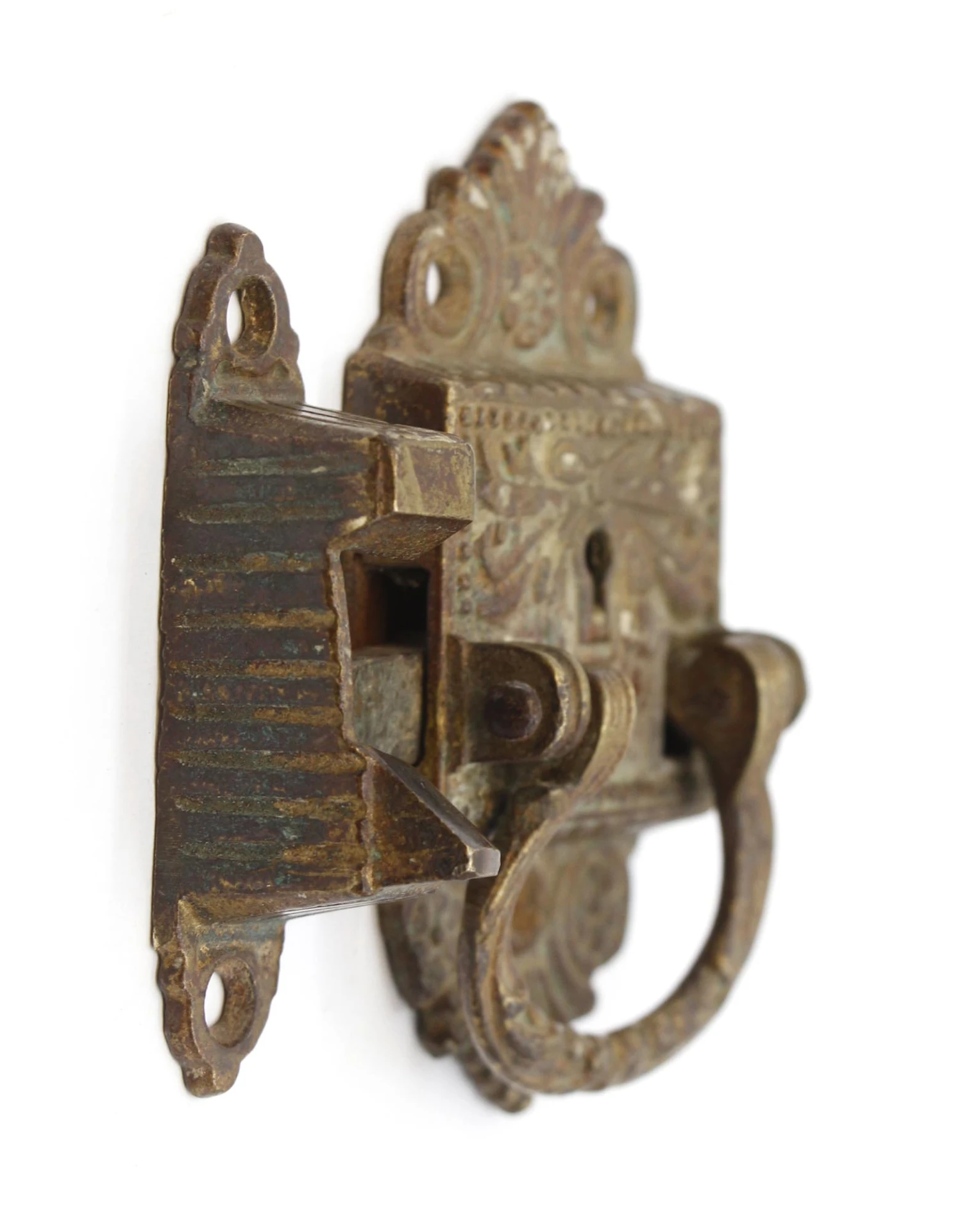 Antique Bronze Victorian Left Hand Ice Box Latch 5 Antique Bronze Victorian Left Hand Ice Box Latch - Image 3