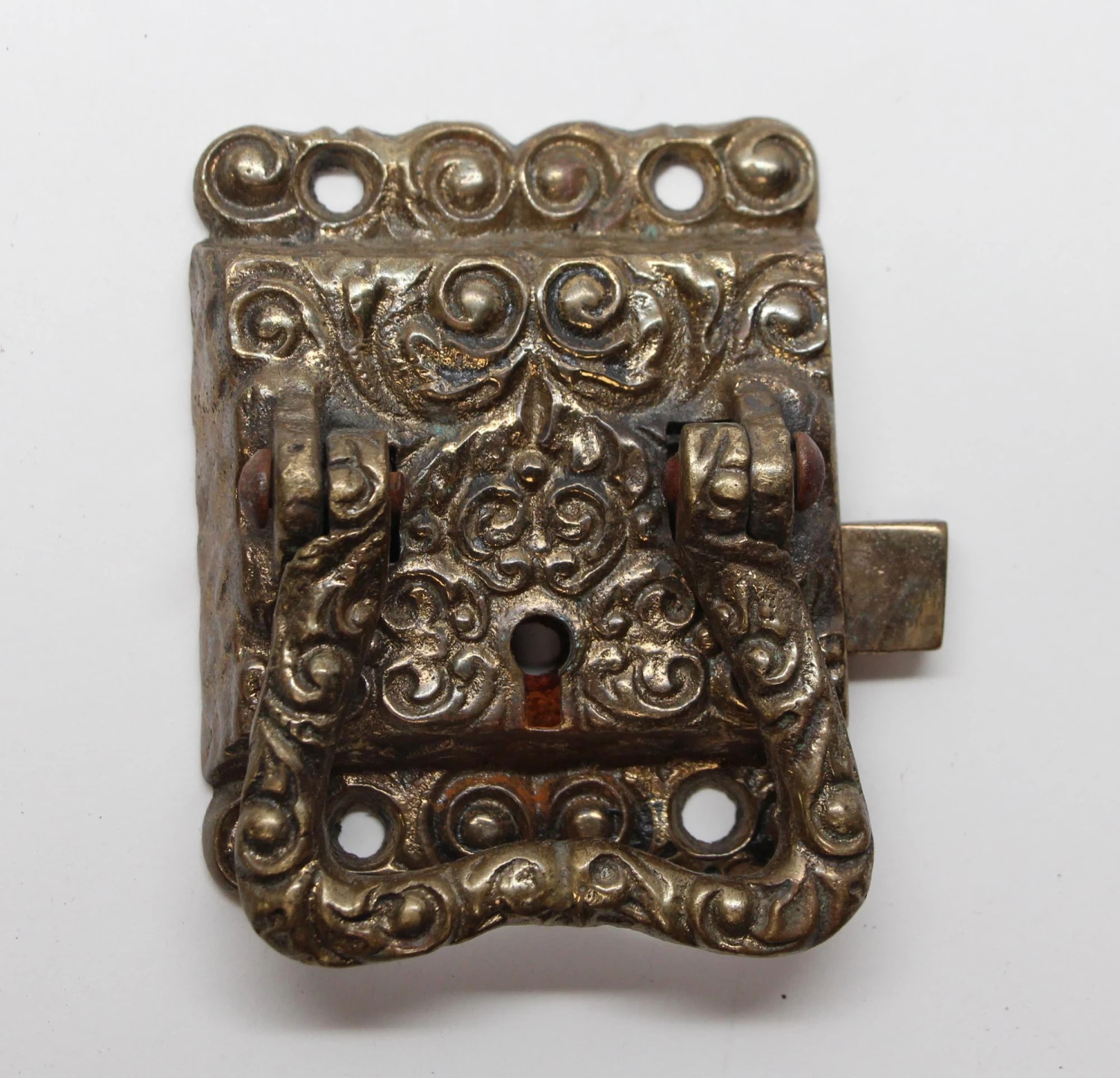 Ornate Right Hand Brass Ice Box Latch 4 Ornate Right Hand Brass Ice Box Latch - Image 2